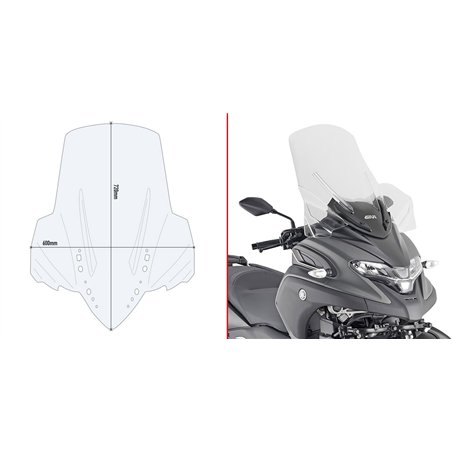 YAMAHA Tricity 300 (20 25) CÚPULA GIVI TRANSPARENTE