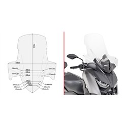 YAMAHA X-Max 300 (17 22) CÚPULA GIVI TRANSPARENTE CON SPOILER