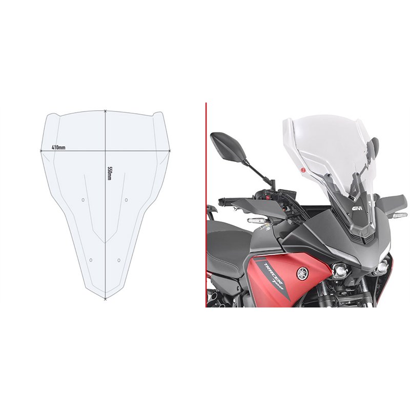YAMAHA Tracer 7 / Tracer 7 GT (20 24) CÚPULA GIVI TRANSPARENTE