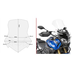 YAMAHA XT 1200Z Super TENERÉ (10 20) CÚPULA GIVI TRANSPARENTE CON SPOILER