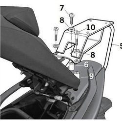 YAMAHA T-MAX 500 2008 - 2011 ANCLAJES BAUL SHAD