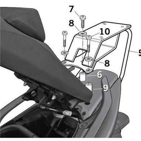 YAMAHA T-MAX 500 2008 - 2011 ANCLAJES BAUL SHAD