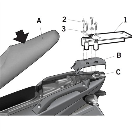 GILERA RUNNER 50SP VX 150 2003 - 2018 ANCLAJES BAUL SHAD