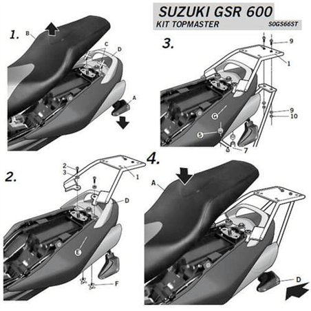 SUZUKI GSR-600 2005 - 2011 ANCLAJES BAUL SHAD