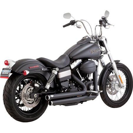 HARLEY DAVIDSON FXDC 1584 DYNA SUPER GLIDE CUSTOM 2007-2009 LINEA COMPLETA BIG SHOTS STAGGERED 2 EN 2
