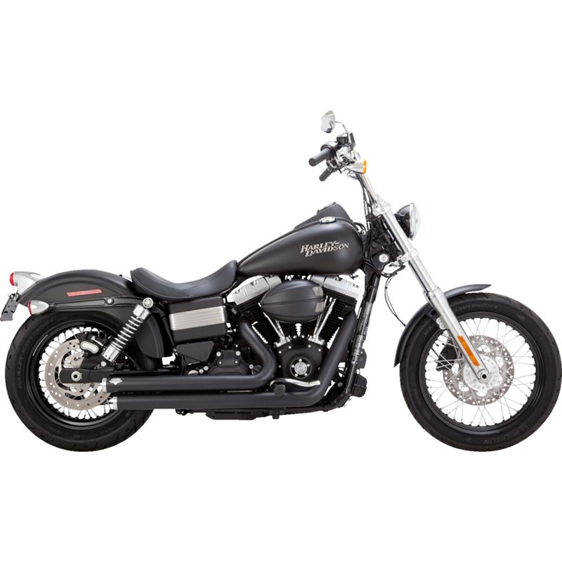 HARLEY DAVIDSON FXDC 1584 DYNA SUPER GLIDE CUSTOM 2007-2009 LINEA COMPLETA BIG SHOTS STAGGERED 2 EN 2