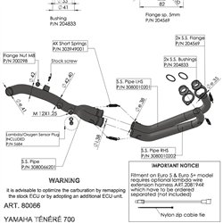 YAMAHA XTZ 700 TENERE 700 2023-2025 COLECTORES DE ESCAPE
