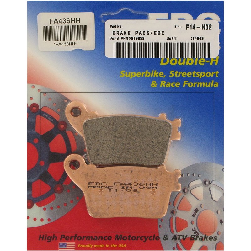 KAWASAKI ZX-6 R 636 ABS NINJA PERFORMANCE 2013 PASTILLAS FRENO SINTETIZADAS HH