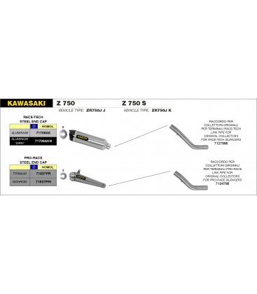 KAWASAKI Z 750 S 2005 - 2006 CONECTOR BAJO PARA COLECTORES ORIGINALES