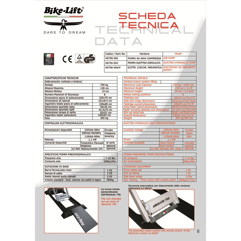 Elevador de taller Bike-Lift Absolute 756 Split - AS756-003