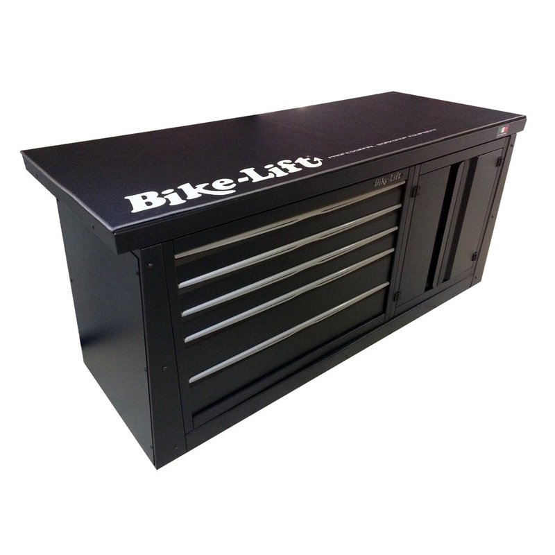 Banco de trabajo Bike-Lift 2m con 5 cajones + armario con puertas - MF-BL2000+M12+M10
