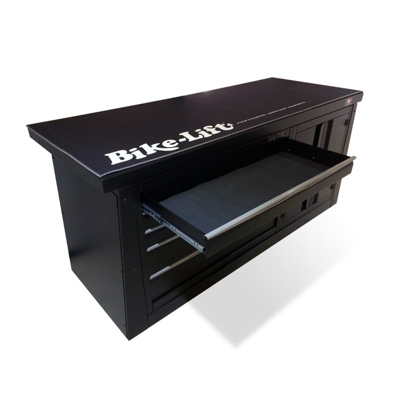 Banco de trabajo Bike-Lift 2m con 5 cajones + armario con puertas - MF-BL2000+M12+M10