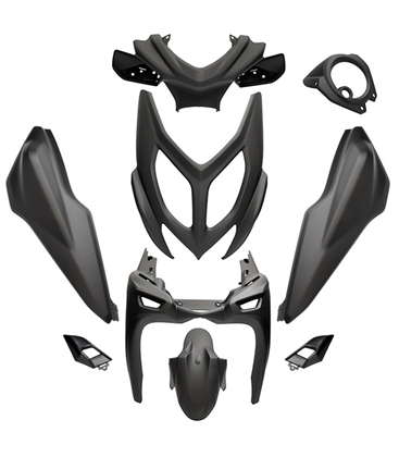 KIT DE CARENADOS YAMAHA AEROX / MBK NITRO 2013 9 PIEZAS NEGRO MATE