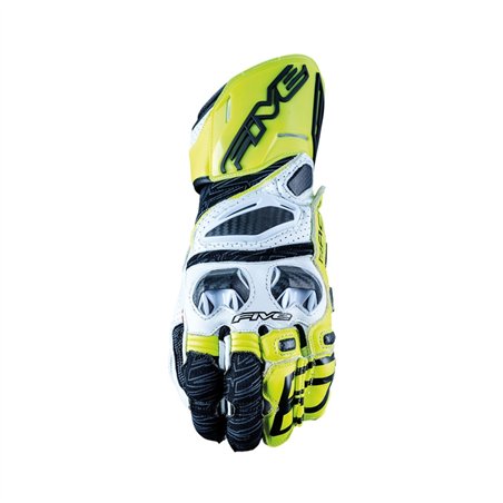GUANTES FIVE RFX RACE V2 BLANCO / AMARILLO FLUOR