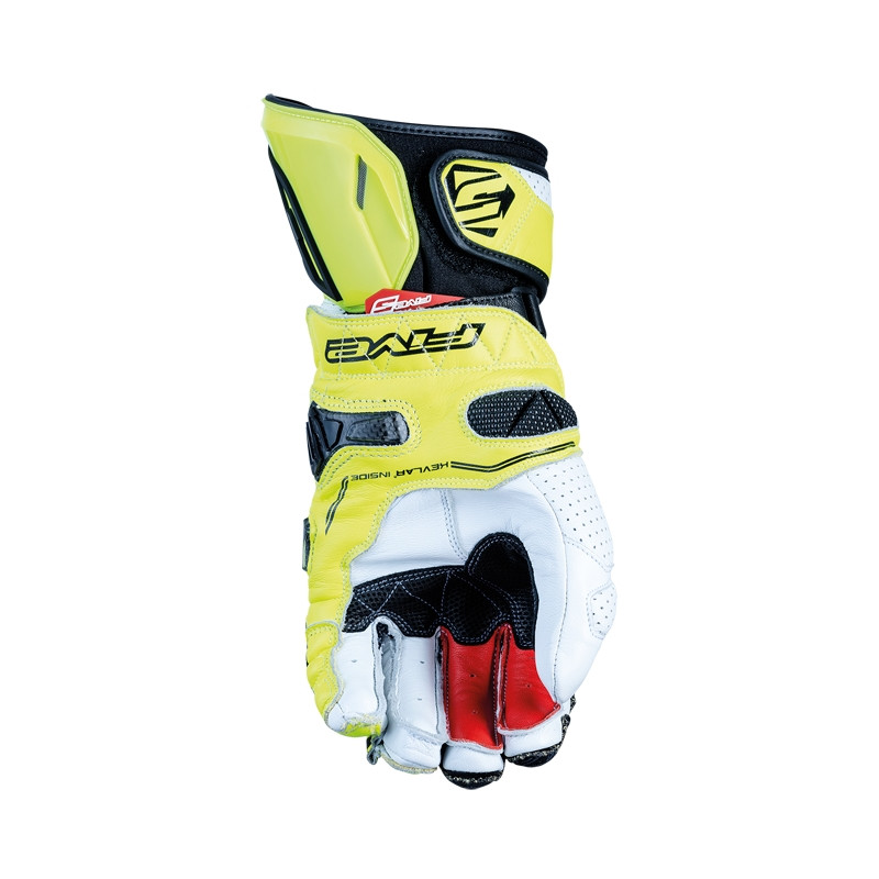 GUANTES FIVE RFX RACE V2 BLANCO / AMARILLO FLUOR