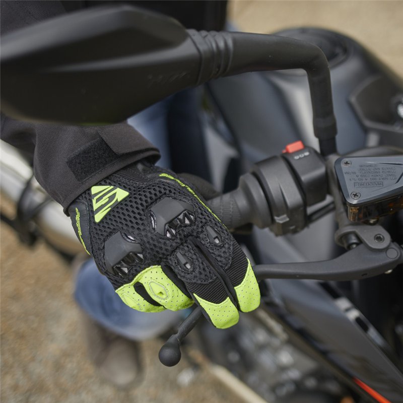 GUANTES FIVE STUNT EVO AIRFLOW NEGRO / AMARILLO FLUOR