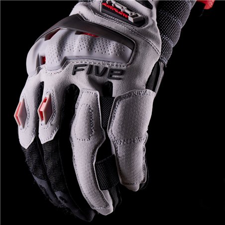 GUANTES FIVE TFX1 AIRFLOW NEGRO / ROJO FLUOR