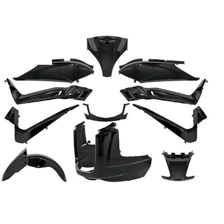 KIT CARENADO YAMAHA XMAX 125/250 CC 2006 - 2009 NEGRO BRILLO (11 PIEZAS)