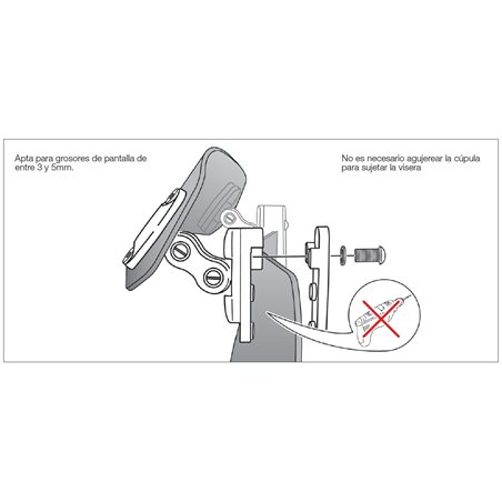 DEFLECTOR CUPULA PUIG CON FIJACION DE CLIP 325x102mm