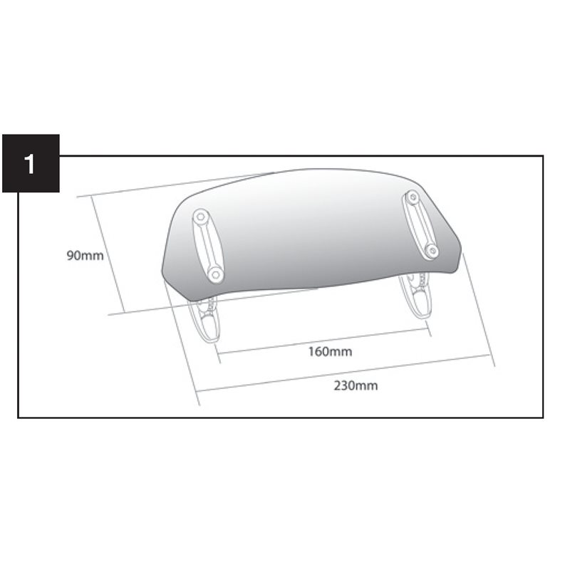 DEFLECTOR CUPULA PUIG CON FIJACION DE TORNILLO 230x90mm
