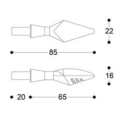 INTERMITENTES LED X-LED NEGRO BARRACUDA