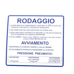 Insignia rodaggio Piaggio Vespa 50-90-125cc 610170M003