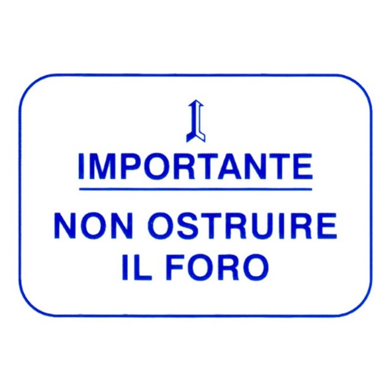 adhesivo non ostruire il foro 610176M0001 adhesivo non ostruire il foro 610176M0001