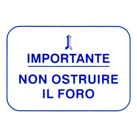 adhesivo non ostruire il foro 610176M0001