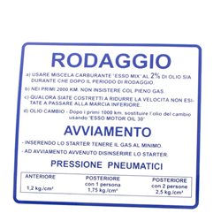 RMS Clásico Azul Rodaggio Piaggio Vespa Rally 180-200cc 610170M001