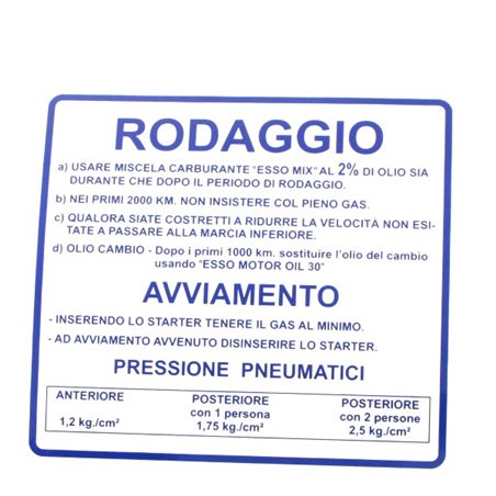 RMS Clásico Azul Rodaggio Piaggio Vespa Rally 180-200cc 610170M001