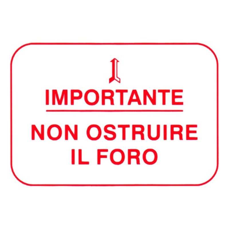 Adhesivo non ostruire il foro 610176M Adhesivo non ostruire il foro 610176M