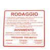 Adhesivo rodaggio Piaggio Vespa Rally 180-200cc 610170M