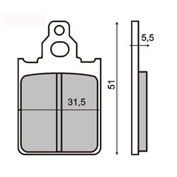 RCLA Pastillas de Freno Orgánicas Piaggio Cuarzo 50cc/Vespa Px 125cc