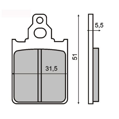 RCLA Pastillas de Freno Orgánicas Piaggio Cuarzo 50cc/Vespa Px 125cc
