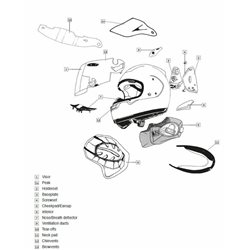 Spoiler ARAI DUAL FLOW, Negro Mate